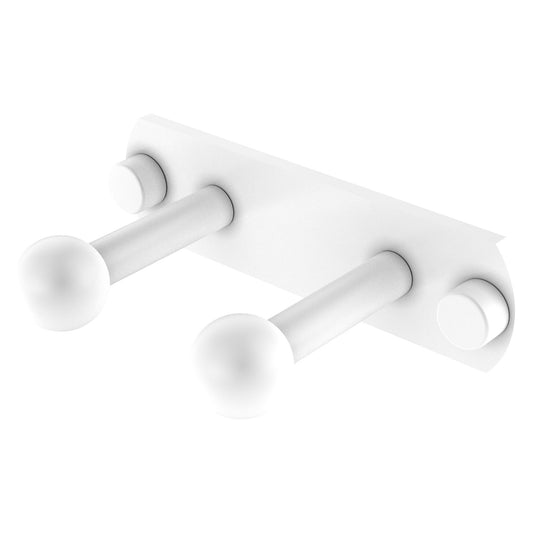 Allied Brass Prestige Skyline 5.5" x 3" Matte White Solid Brass 2-Position Robe Hook