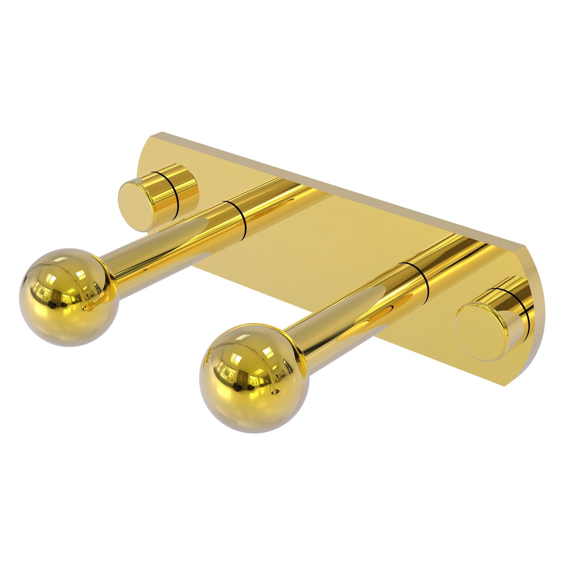 Allied Brass Prestige Skyline 5.5" x 3" Polished Brass Solid Brass 2-Position Robe Hook