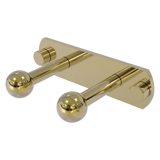 Allied Brass Prestige Skyline 5.5" x 3" Unlacquered Brass Solid Brass 2-Position Robe Hook