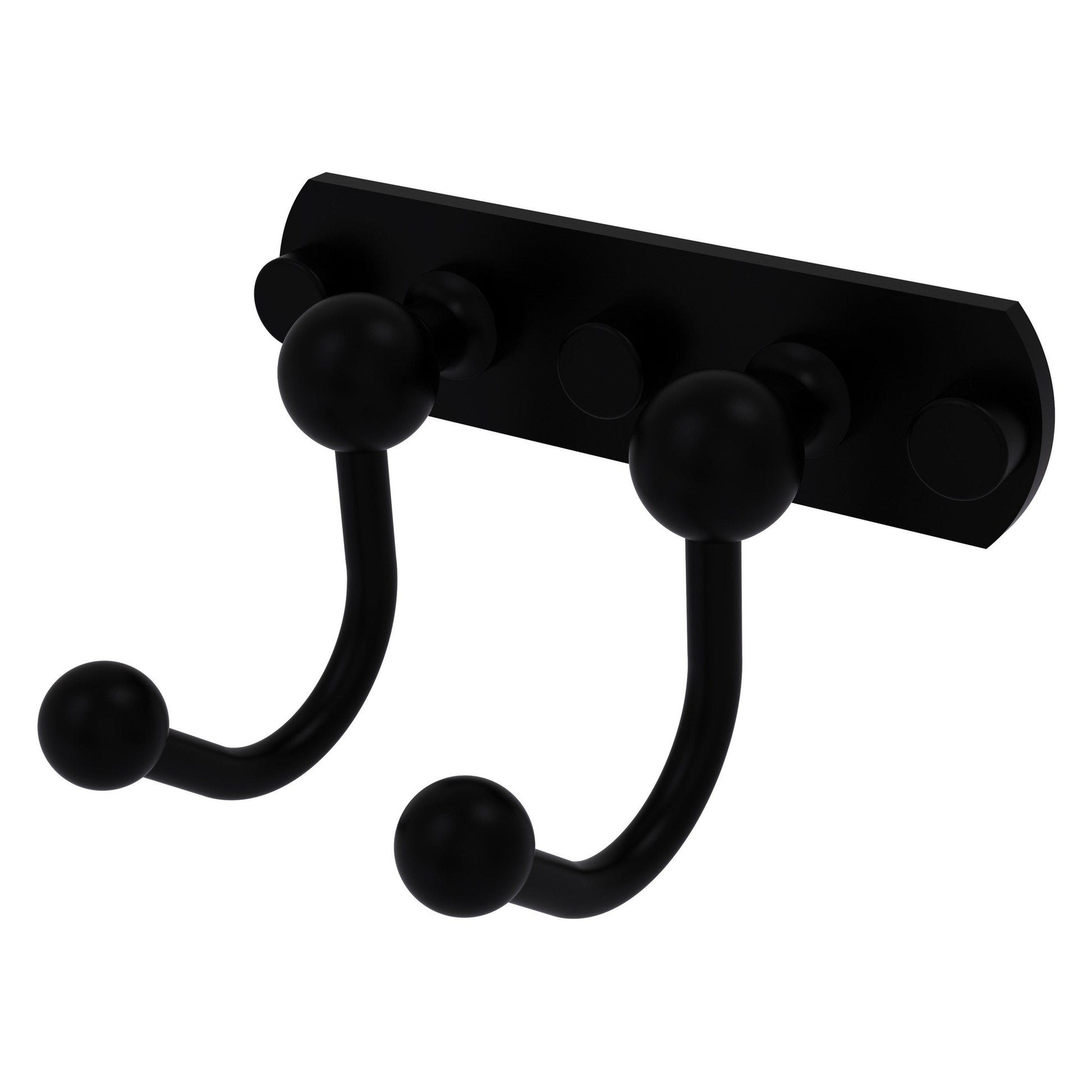 Allied Brass Prestige Skyline 5.5" x 4" Matte Black Solid Brass 2 Positions Multi Hook