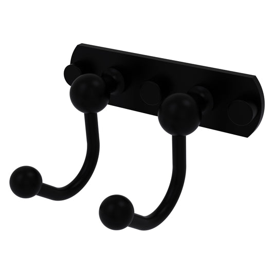 Allied Brass Prestige Skyline 5.5" x 4" Matte Black Solid Brass 2 Positions Multi Hook