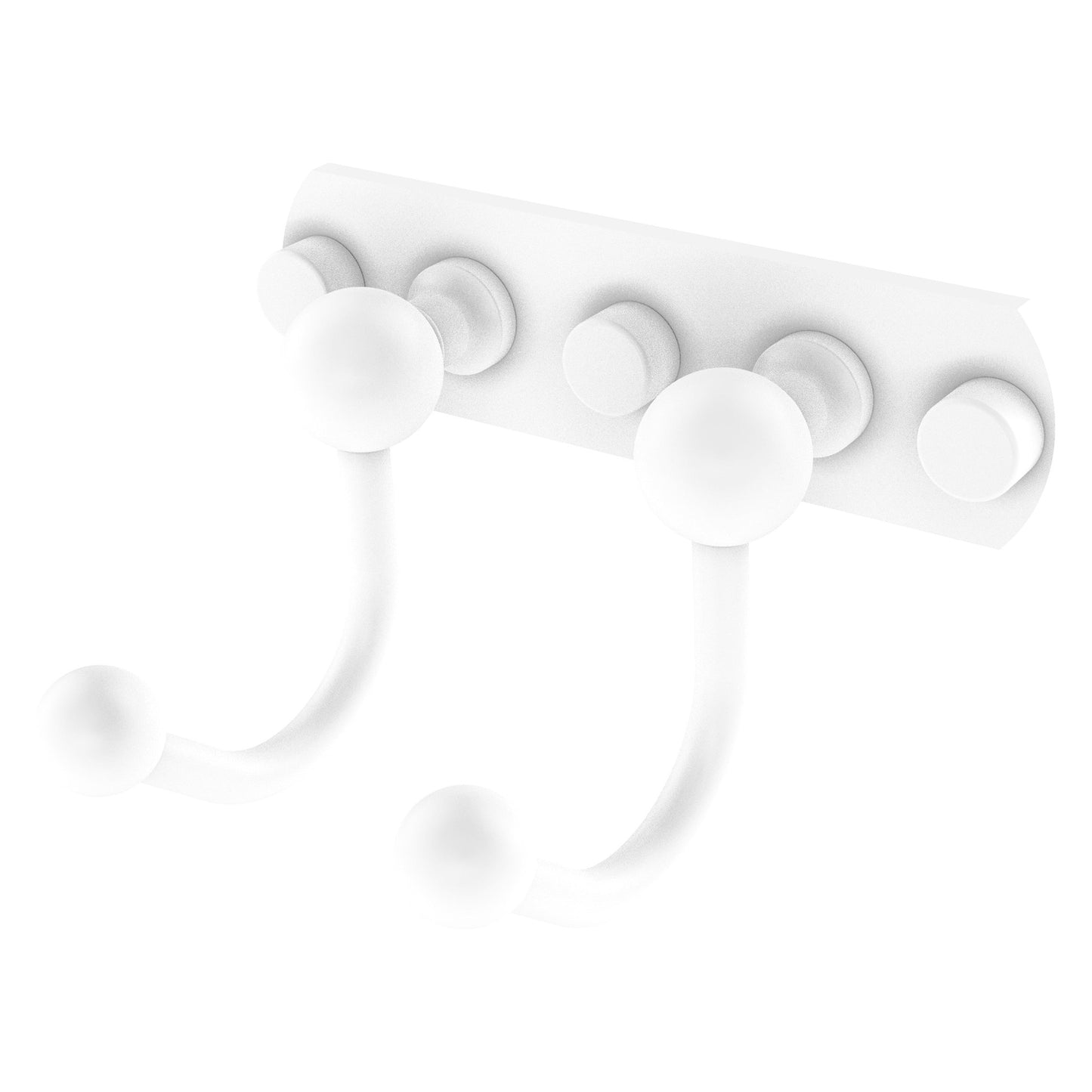 Allied Brass Prestige Skyline 5.5" x 4" Matte White Solid Brass 2 Positions Multi Hook
