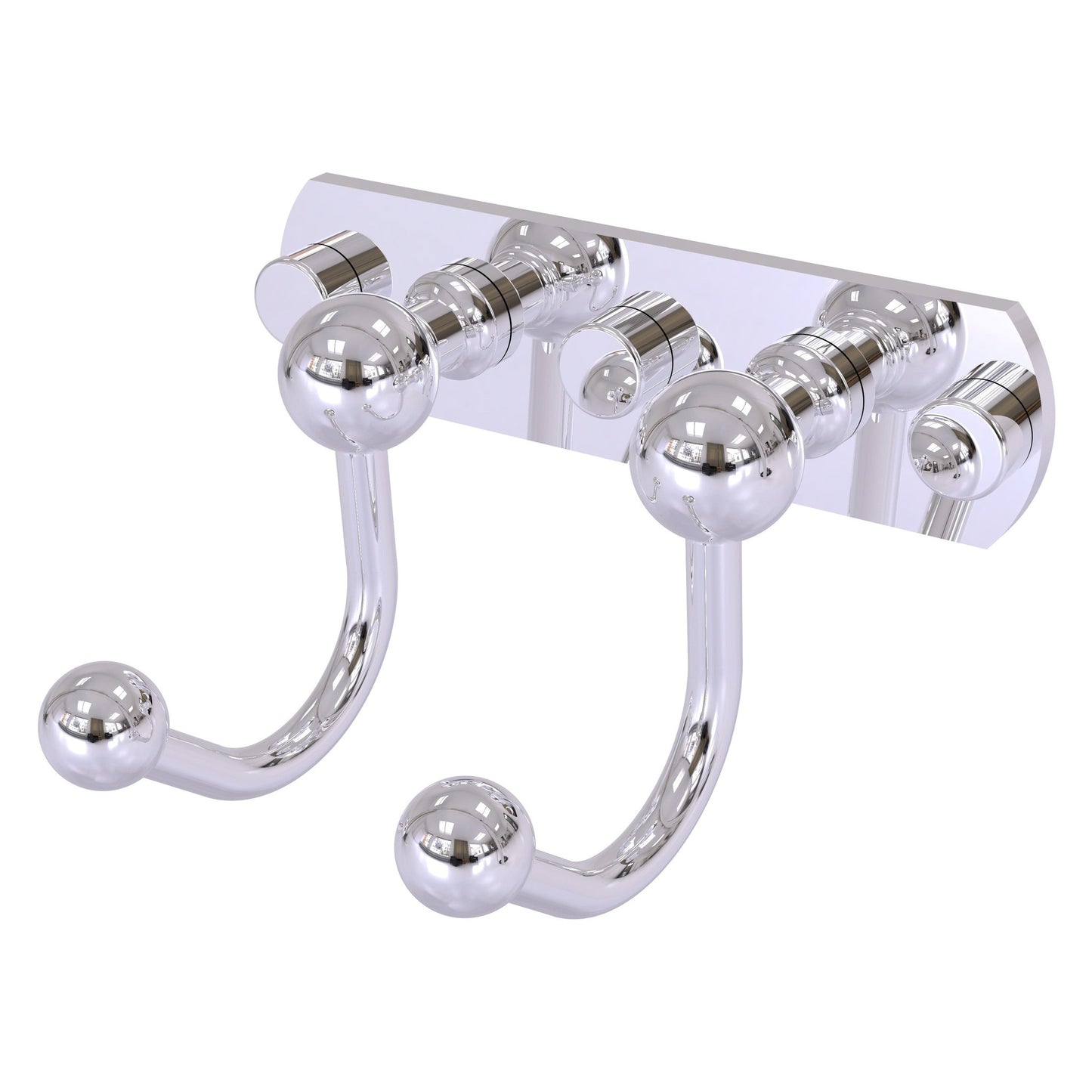 Allied Brass Prestige Skyline 5.5" x 4" Polished Chrome Solid Brass 2 Positions Multi Hook