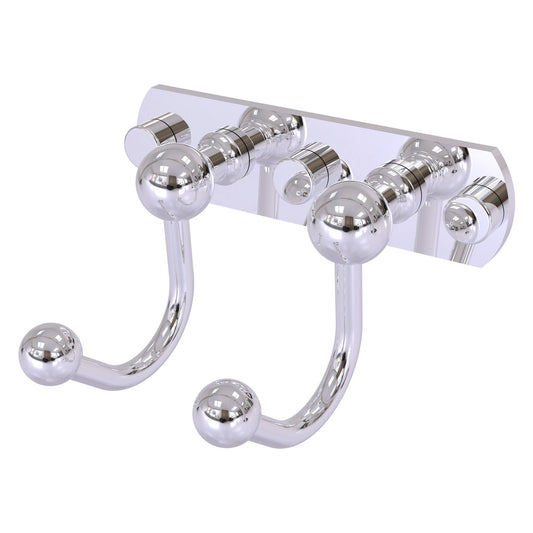 Allied Brass Prestige Skyline 5.5" x 4" Polished Chrome Solid Brass 2 Positions Multi Hook