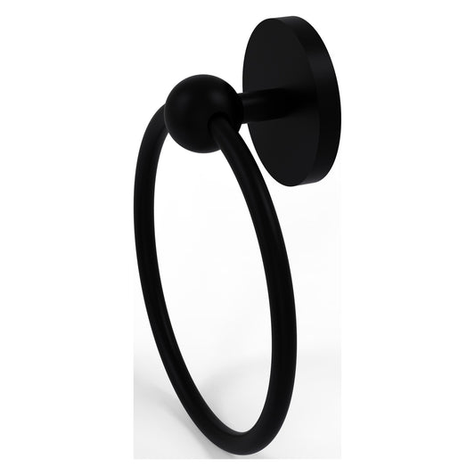 Allied Brass Prestige Skyline 6" x 6" Matte Black Solid Brass Towel Ring