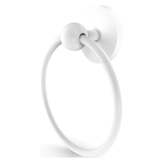 Allied Brass Prestige Skyline 6" x 6" Matte White Solid Brass Towel Ring