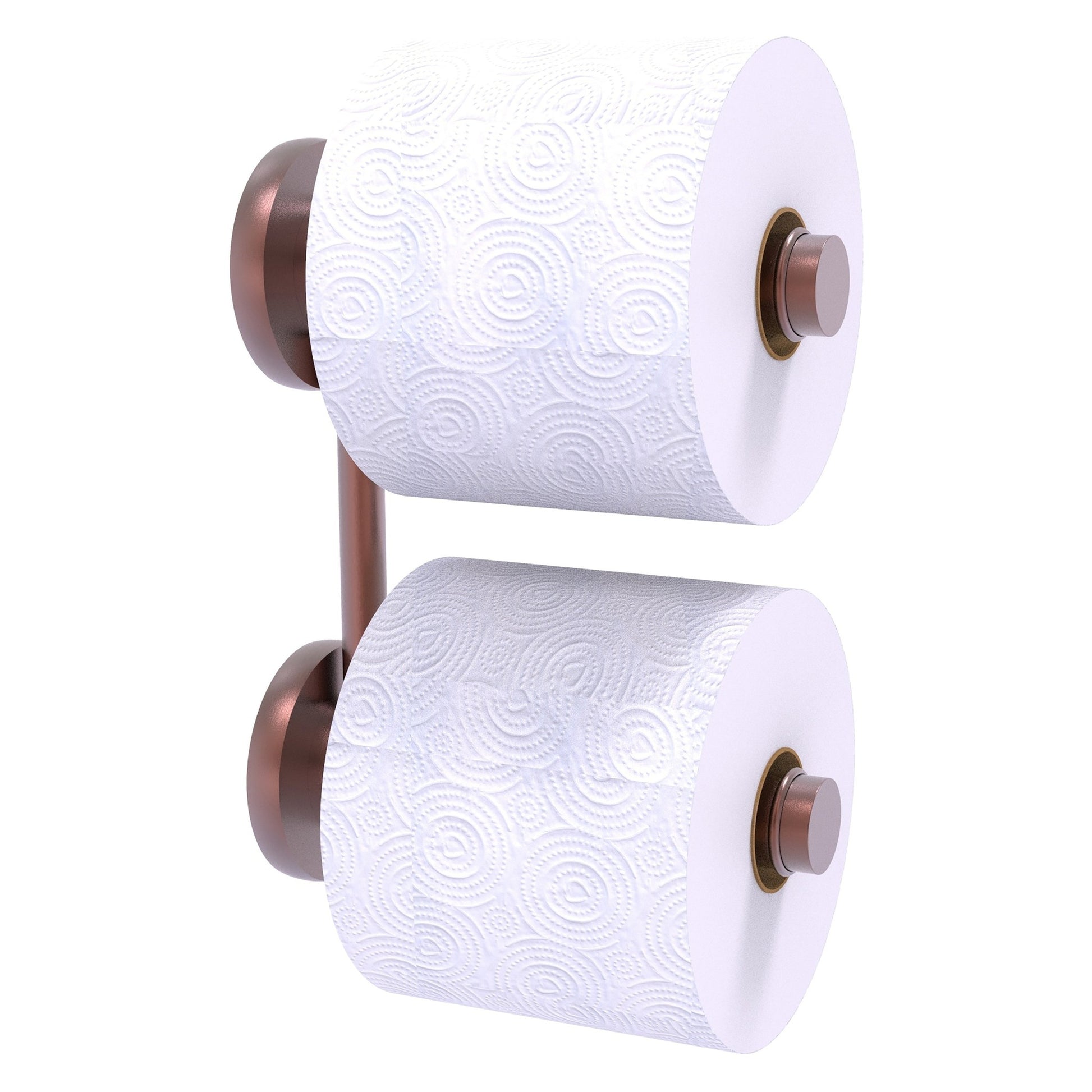 Allied Brass Prestige Skyline 6.1" x 2.64" Antique Copper Solid Brass 2-Roll Reserve Roll Toilet Paper Holder