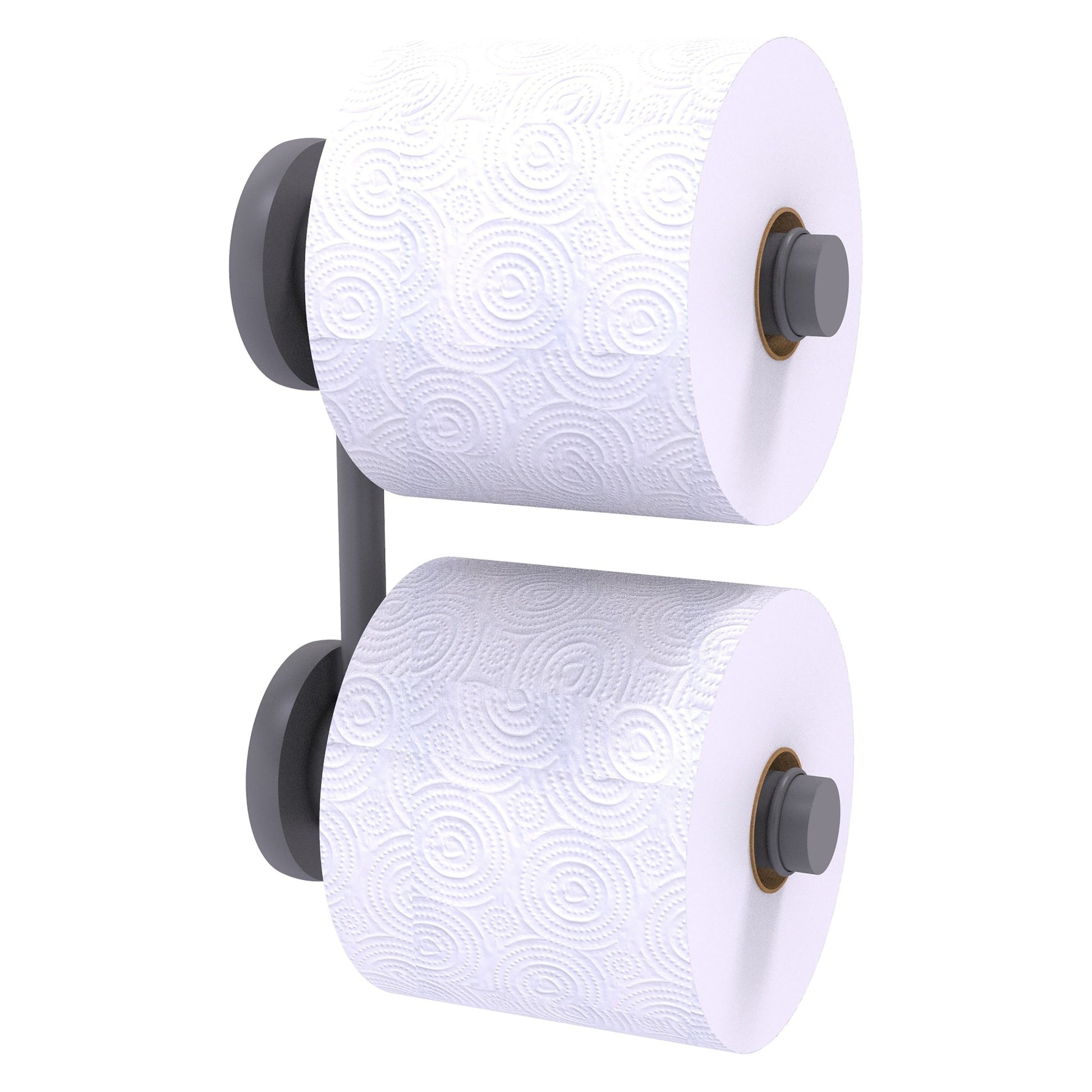 Allied Brass Prestige Skyline 6.1" x 2.64" Matte Gray Solid Brass 2-Roll Reserve Roll Toilet Paper Holder