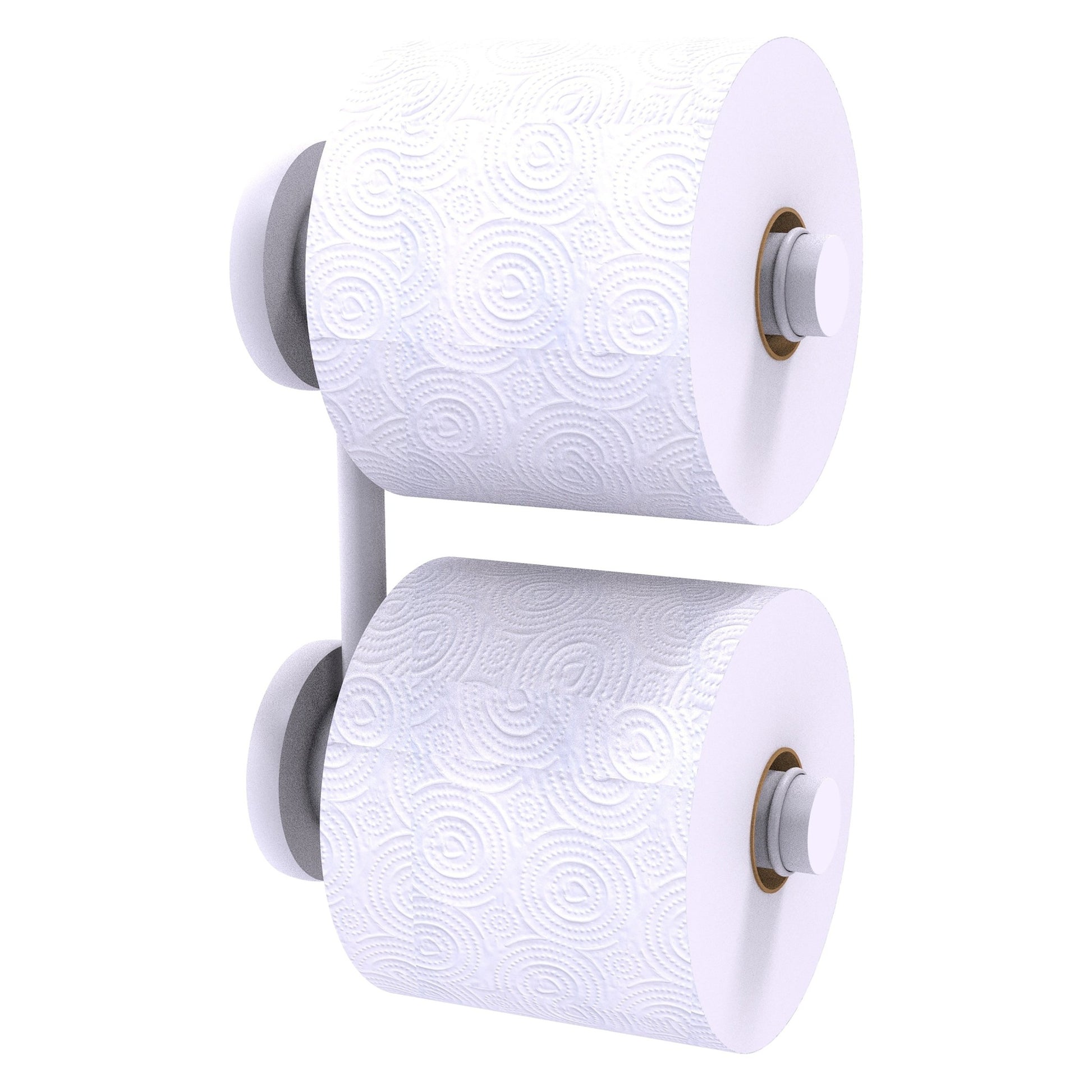 Allied Brass Prestige Skyline 6.1" x 2.64" Matte White Solid Brass 2-Roll Reserve Roll Toilet Paper Holder