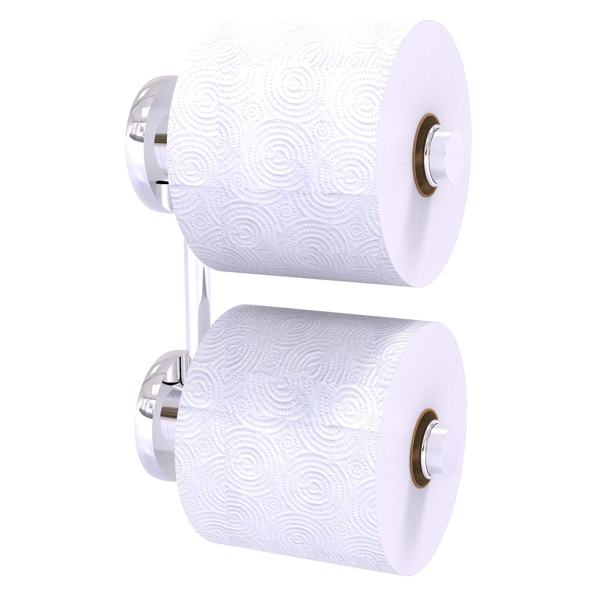Allied Brass Prestige Skyline 6.1" x 2.64" Polished Chrome Solid Brass 2-Roll Reserve Roll Toilet Paper Holder