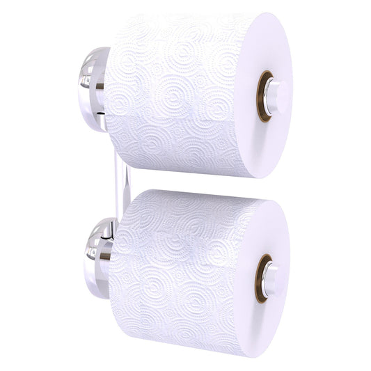 Allied Brass Prestige Skyline 6.1" x 2.64" Polished Chrome Solid Brass 2-Roll Reserve Roll Toilet Paper Holder