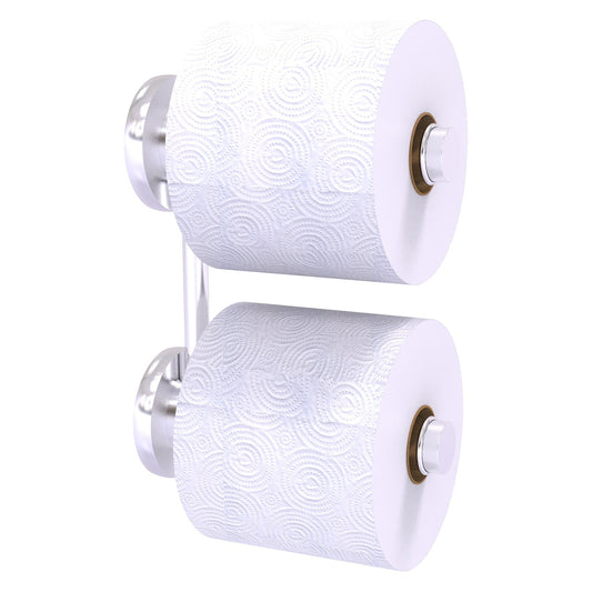Allied Brass Prestige Skyline 6.1" x 2.64" Satin Chrome Solid Brass 2-Roll Reserve Roll Toilet Paper Holder