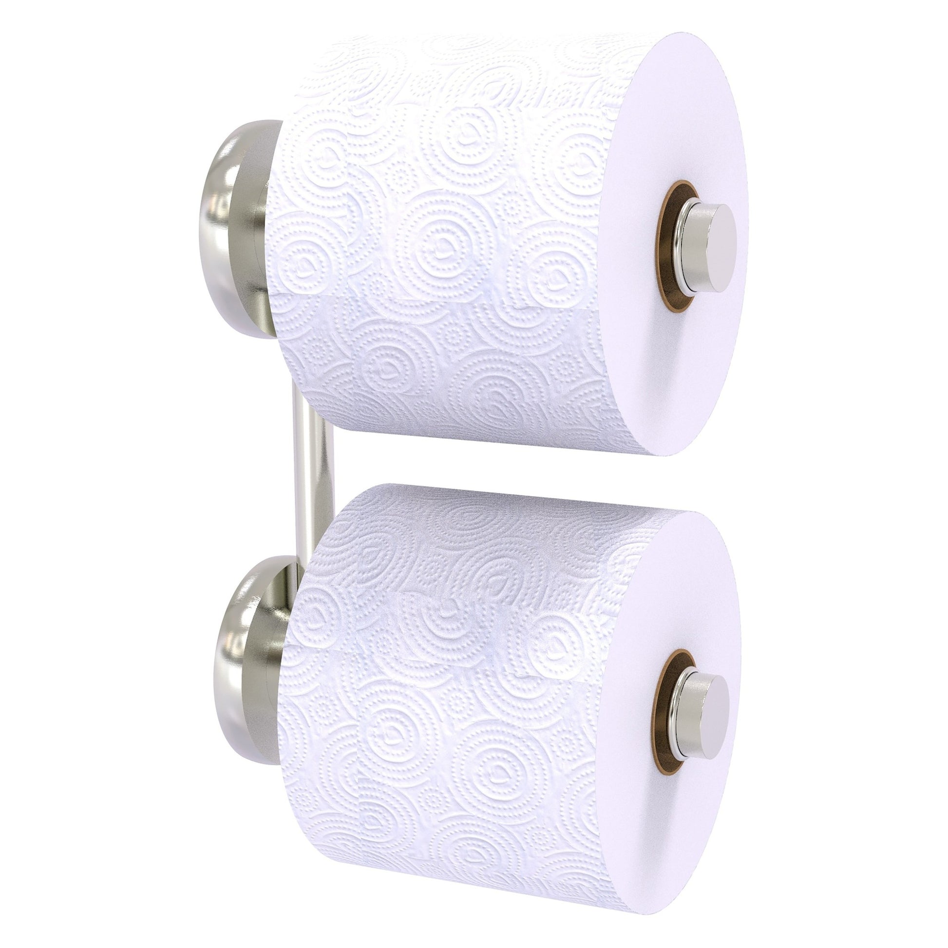 Allied Brass Prestige Skyline 6.1" x 2.64" Satin Nickel Solid Brass 2-Roll Reserve Roll Toilet Paper Holder