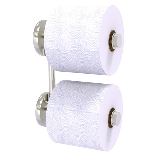 Allied Brass Prestige Skyline 6.1" x 2.64" Satin Nickel Solid Brass 2-Roll Reserve Roll Toilet Paper Holder