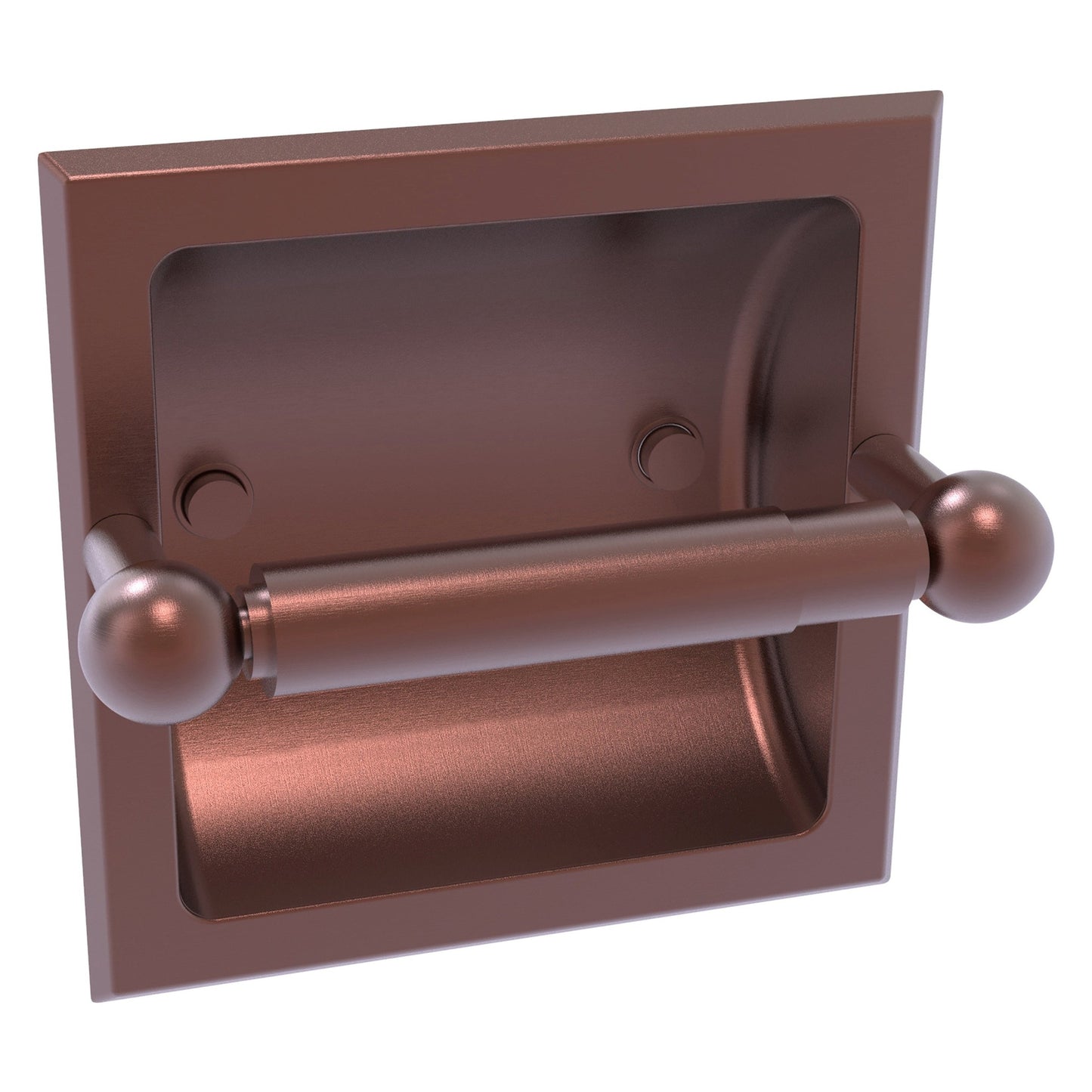 Allied Brass Prestige Skyline 6.37" x 6.1" Antique Copper Solid Brass Recessed Toilet Paper Holder