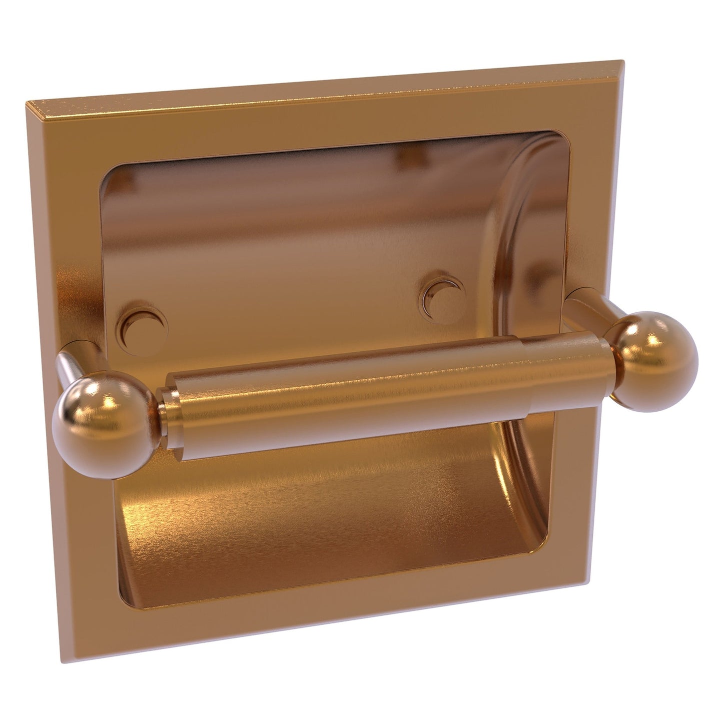 Allied Brass Prestige Skyline 6.37" x 6.1" Brushed Bronze Solid Brass Recessed Toilet Paper Holder