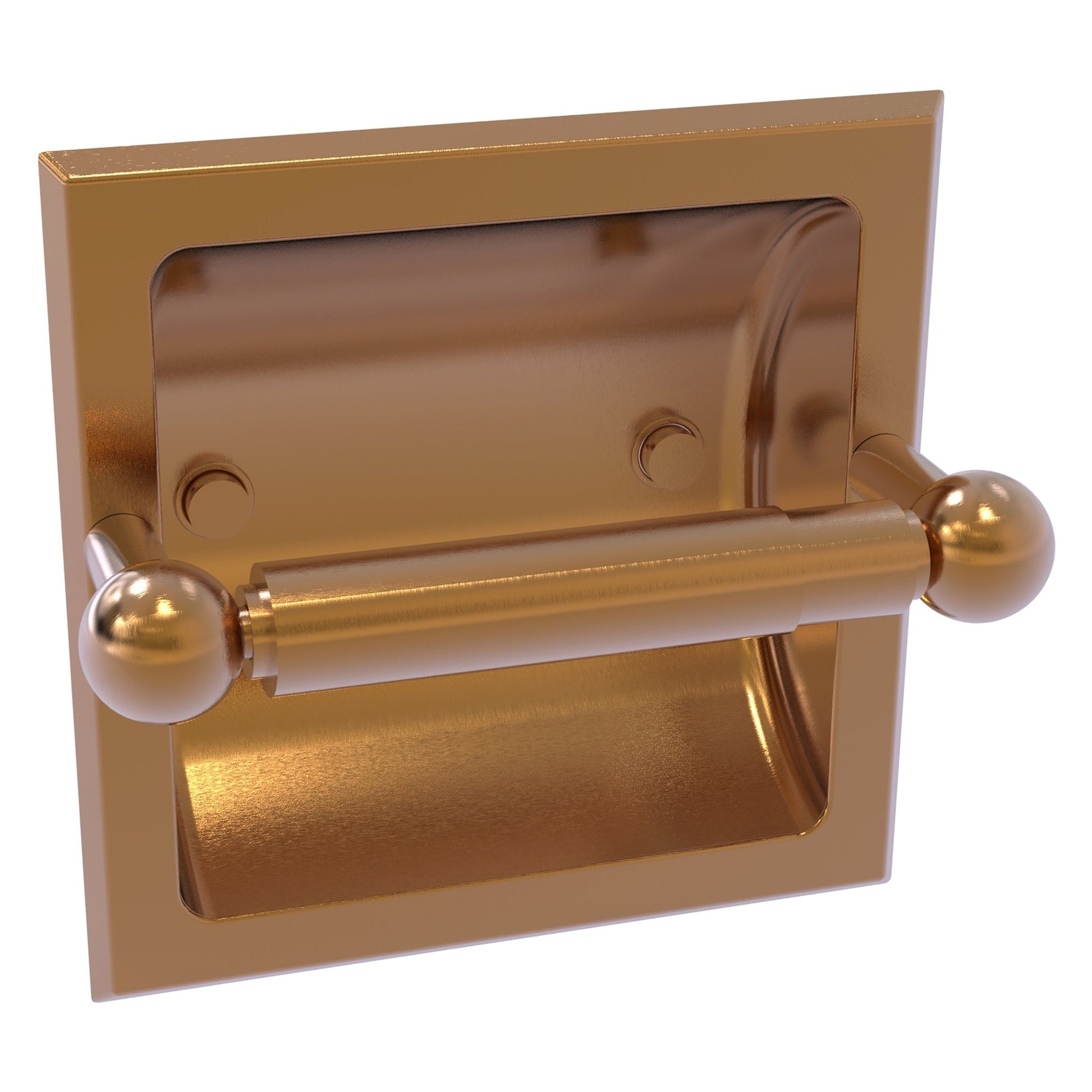 Allied Brass Prestige Skyline 6.37" x 6.1" Brushed Bronze Solid Brass Recessed Toilet Paper Holder