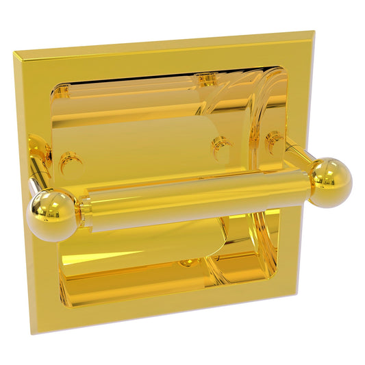 Allied Brass Prestige Skyline 6.37" x 6.1" Polished Brass Solid Brass Recessed Toilet Paper Holder