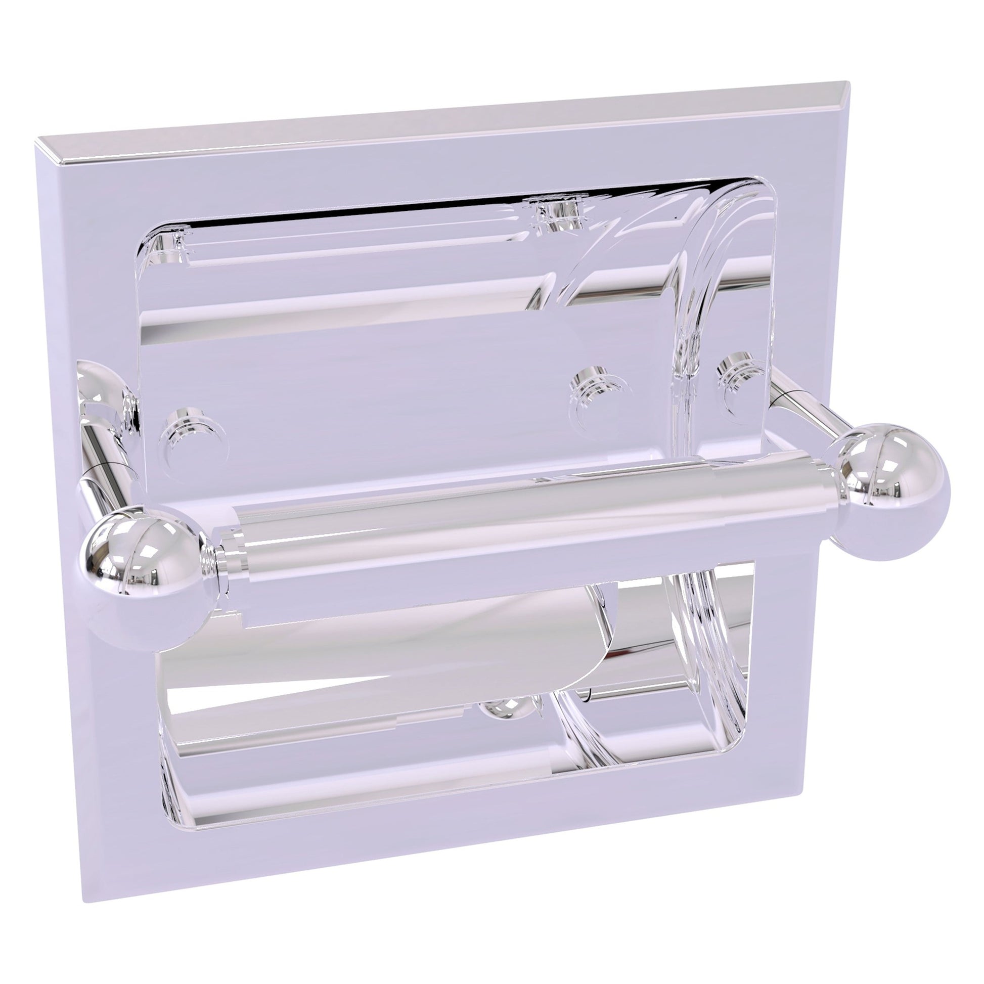 Allied Brass Prestige Skyline 6.37" x 6.1" Polished Chrome Solid Brass Recessed Toilet Paper Holder