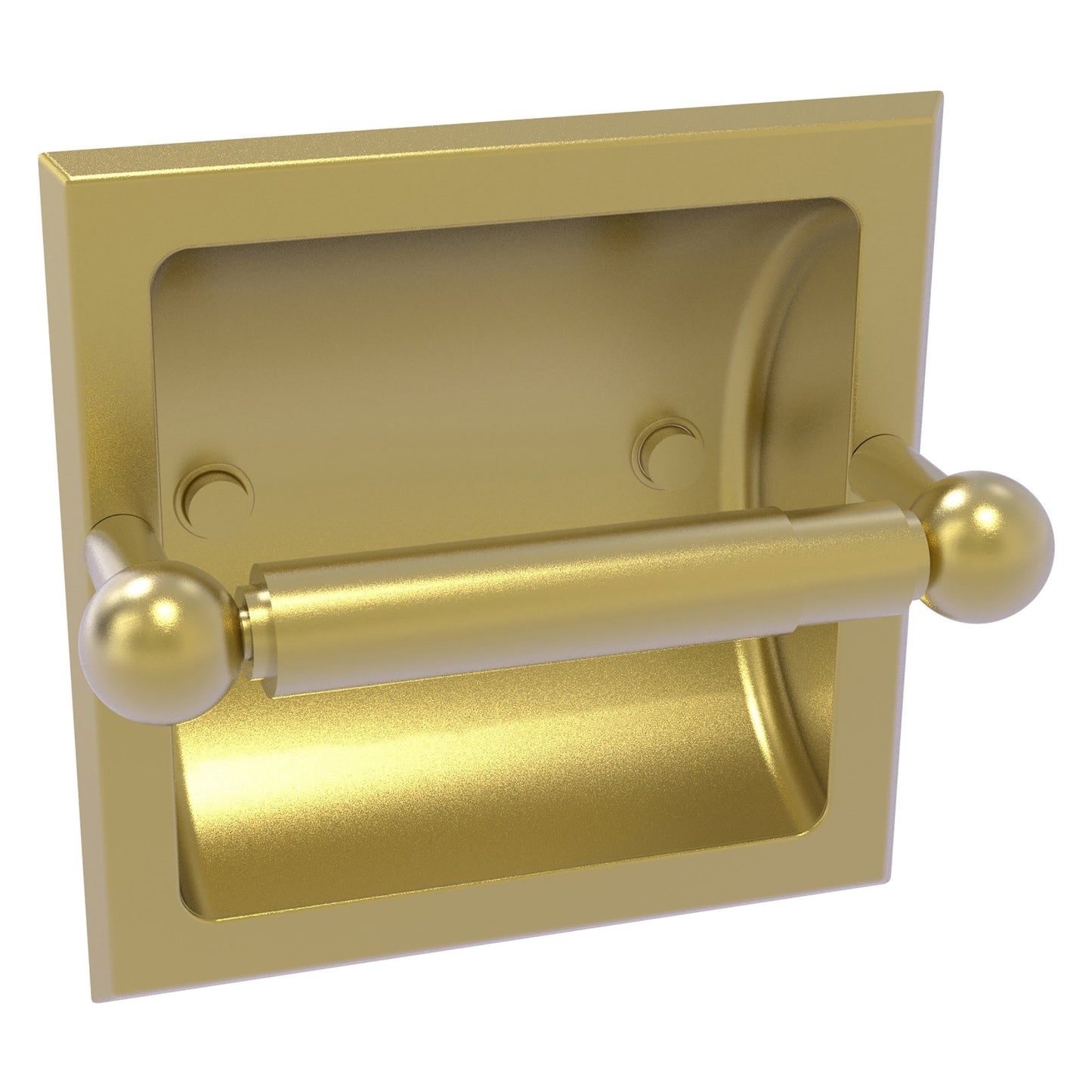 Allied Brass Prestige Skyline 6.37" x 6.1" Satin Brass Solid Brass Recessed Toilet Paper Holder