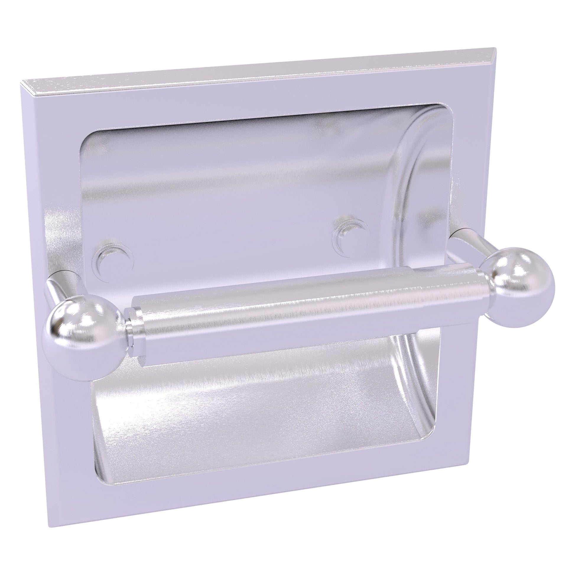 Allied Brass Prestige Skyline 6.37" x 6.1" Satin Chrome Solid Brass Recessed Toilet Paper Holder