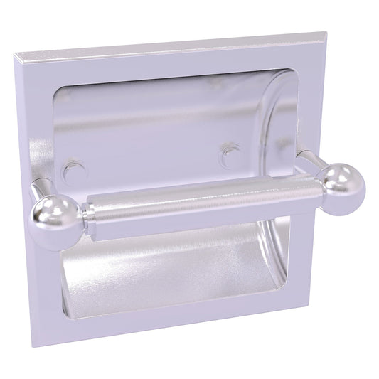 Allied Brass Prestige Skyline 6.37" x 6.1" Satin Chrome Solid Brass Recessed Toilet Paper Holder
