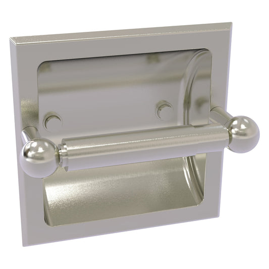Allied Brass Prestige Skyline 6.37" x 6.1" Satin Nickel Solid Brass Recessed Toilet Paper Holder