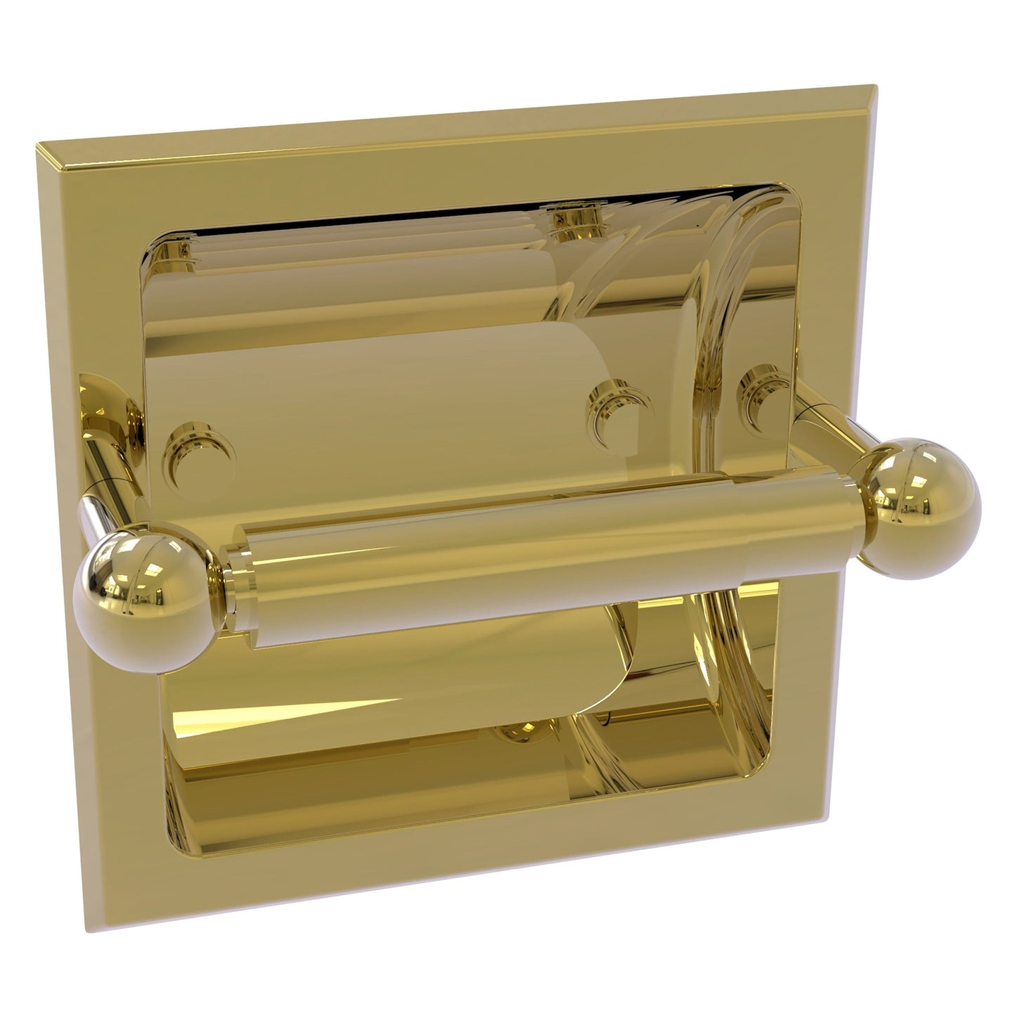 Allied Brass Prestige Skyline 6.37" x 6.1" Unlacquered Brass Solid Brass Recessed Toilet Paper Holder