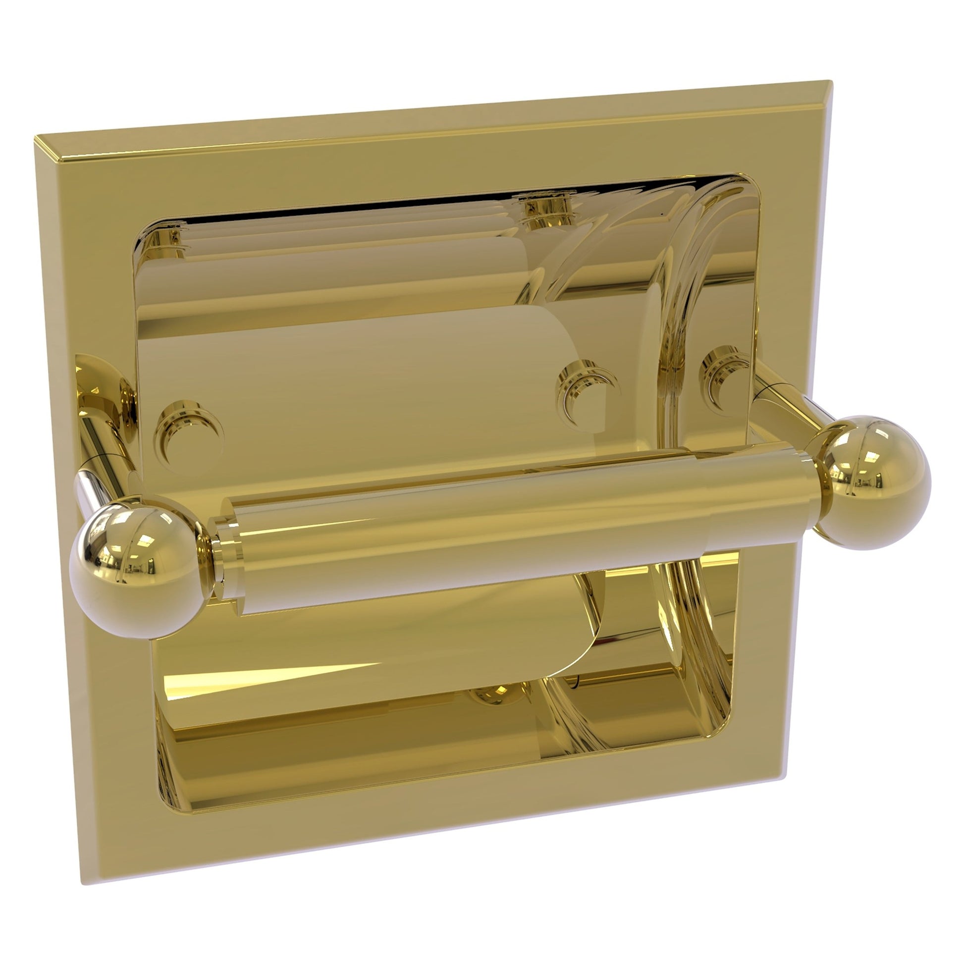Allied Brass Prestige Skyline 6.37" x 6.1" Unlacquered Brass Solid Brass Recessed Toilet Paper Holder