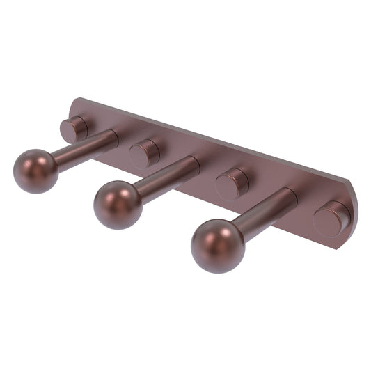 Allied Brass Prestige Skyline 8" x 3" Antique Copper Solid Brass 3-Position Robe Hook