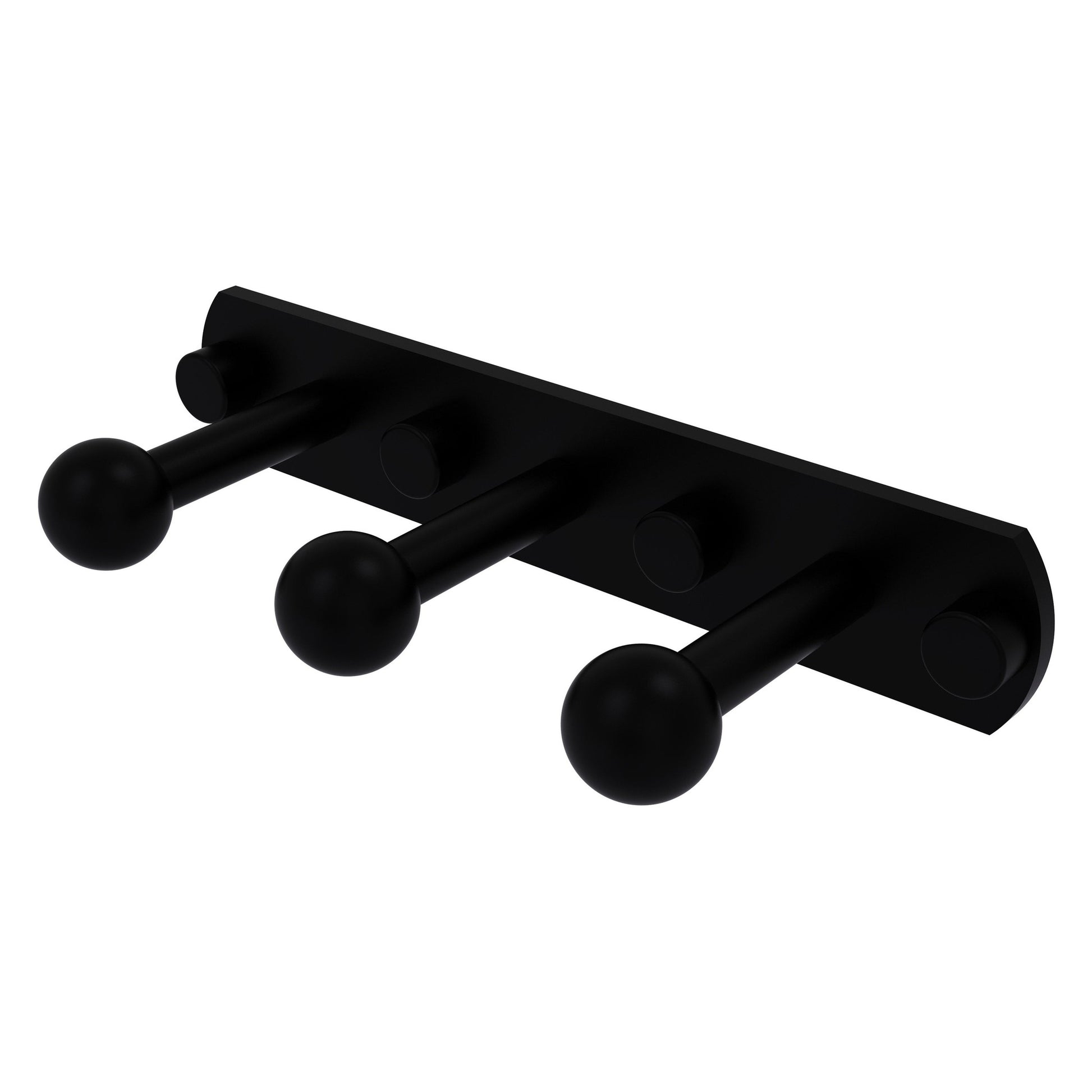 Allied Brass Prestige Skyline 8" x 3" Matte Black Solid Brass 3-Position Robe Hook