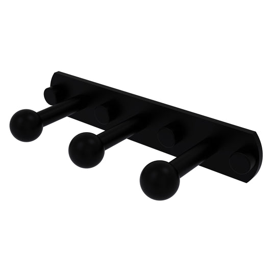 Allied Brass Prestige Skyline 8" x 3" Matte Black Solid Brass 3-Position Robe Hook