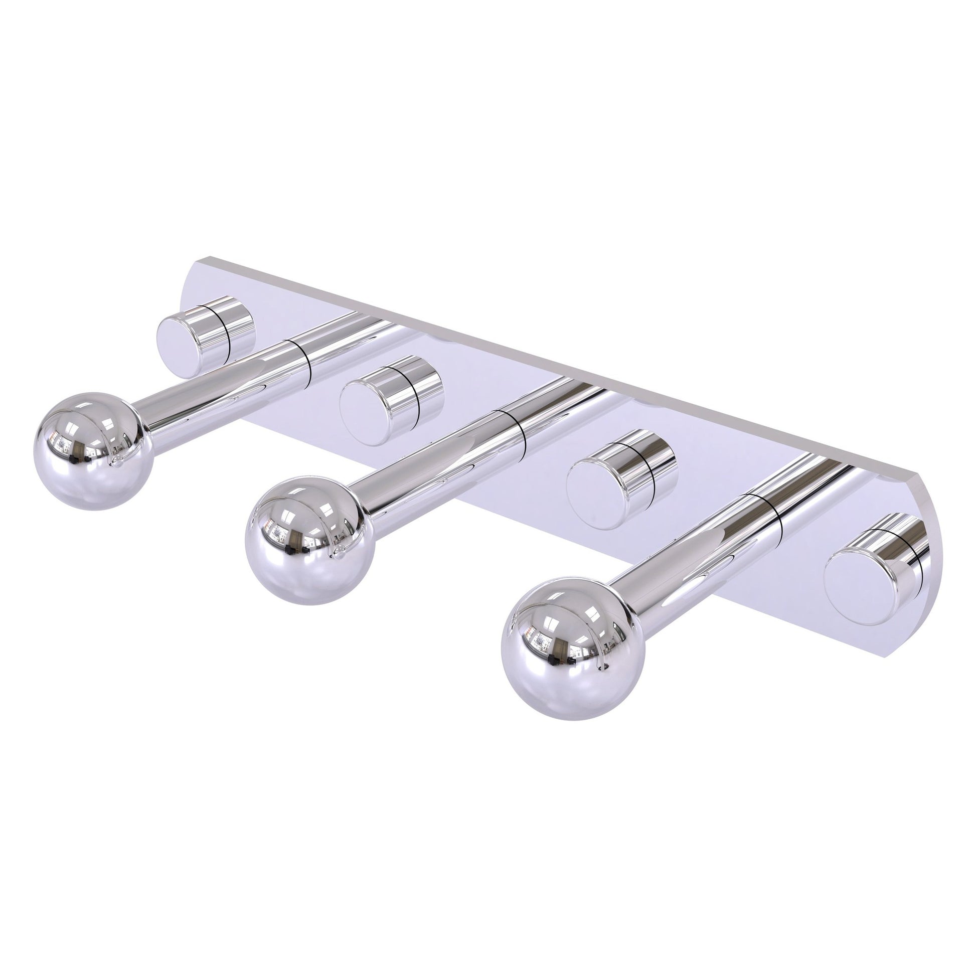 Allied Brass Prestige Skyline 8" x 3" Polished Chrome Solid Brass 3-Position Robe Hook