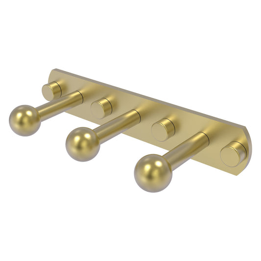 Allied Brass Prestige Skyline 8" x 3" Satin Brass Solid Brass 3-Position Robe Hook