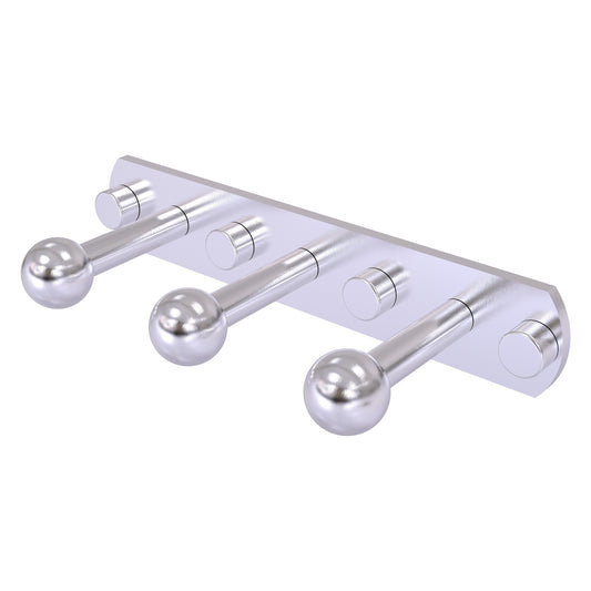 Allied Brass Prestige Skyline 8" x 3" Satin Chrome Solid Brass 3-Position Robe Hook