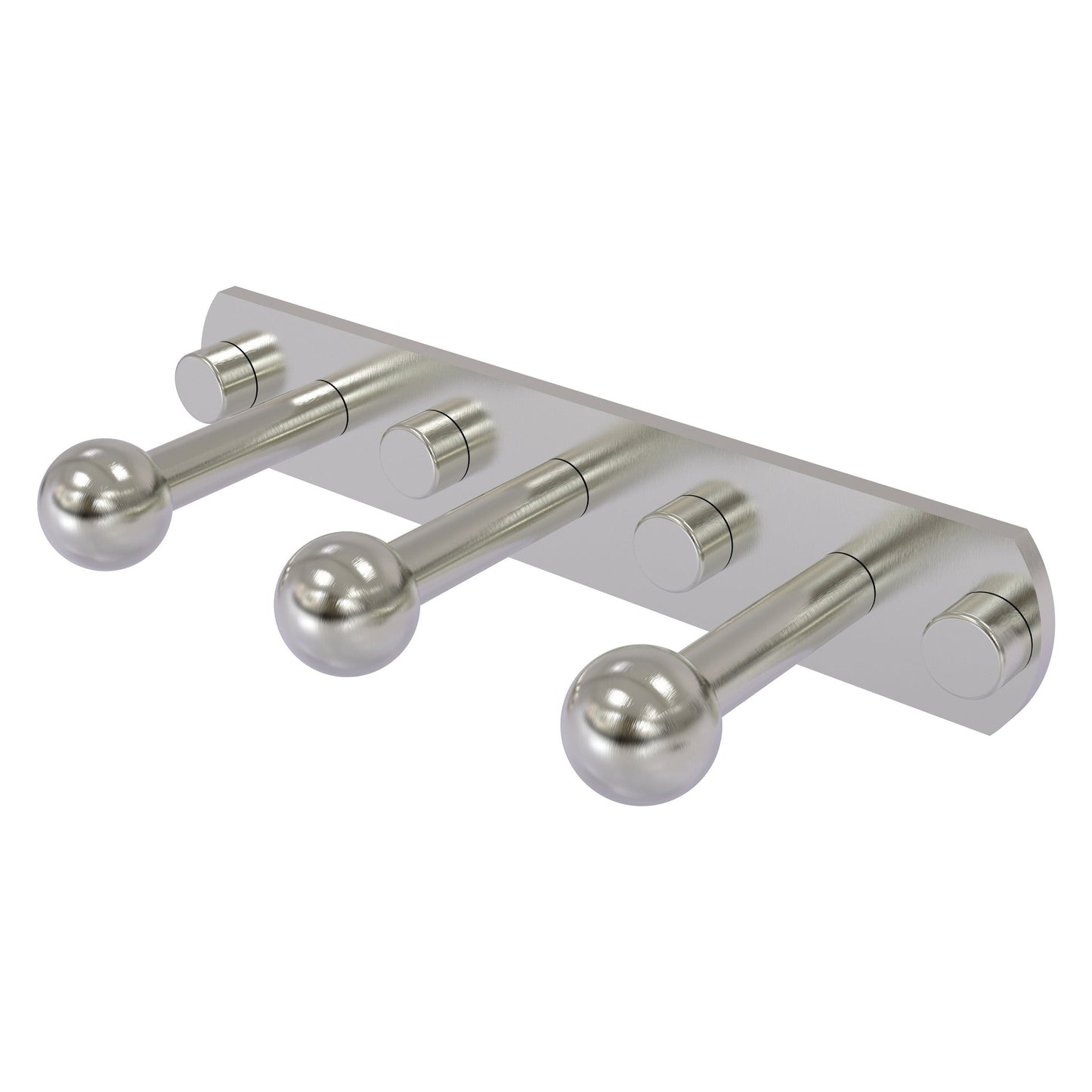 Allied Brass Prestige Skyline 8" x 3" Satin Nickel Solid Brass 3-Position Robe Hook