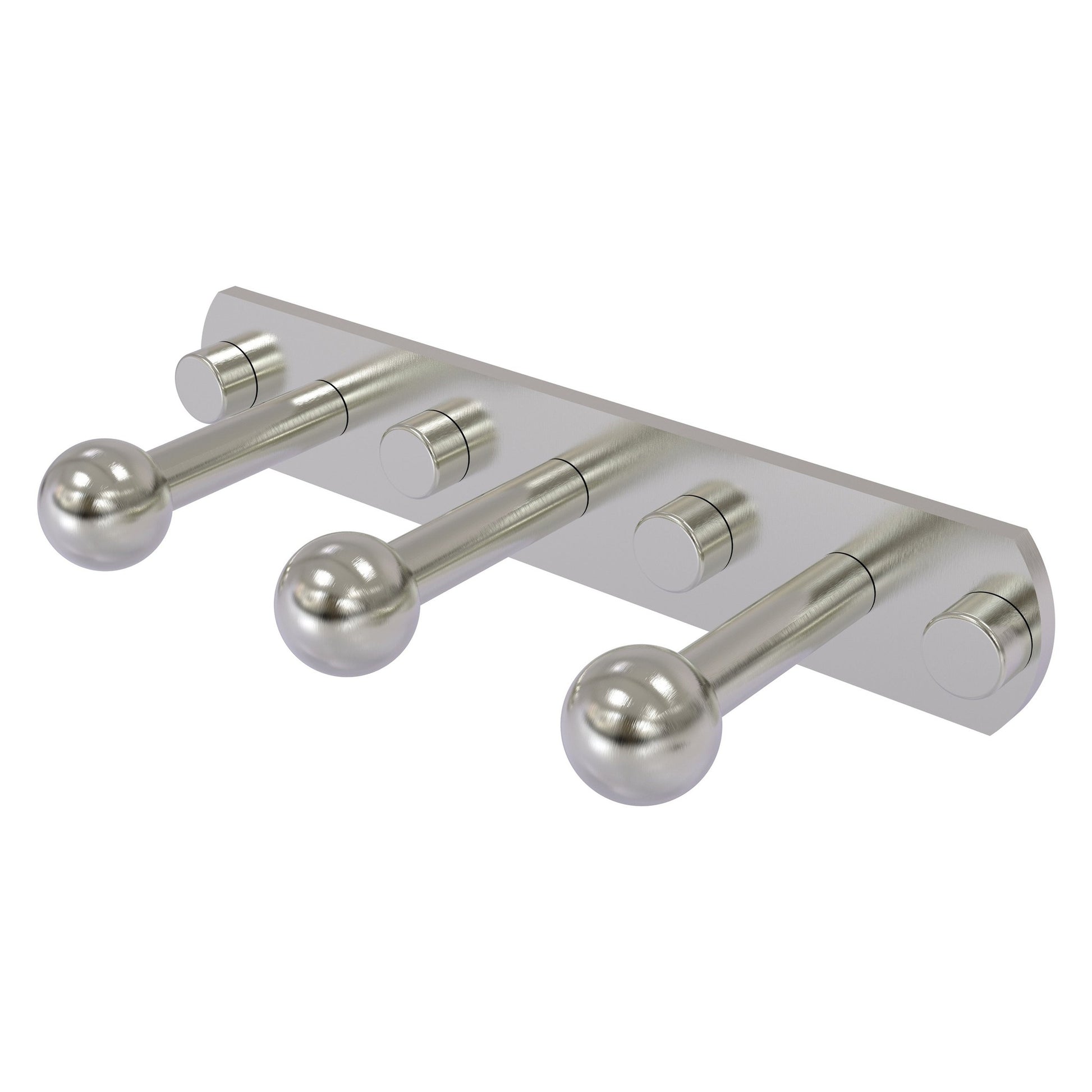 Allied Brass Prestige Skyline 8" x 3" Satin Nickel Solid Brass 3-Position Robe Hook