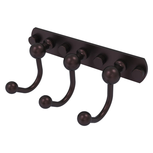 Allied Brass Prestige Skyline 8" x 4" Antique Bronze Solid Brass 3 Positions Multi Hook