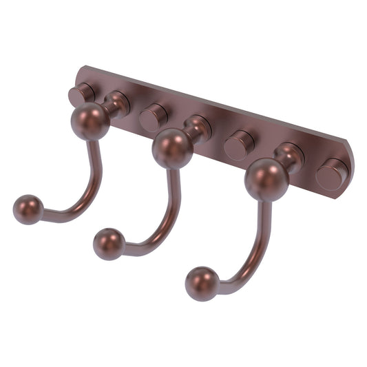 Allied Brass Prestige Skyline 8" x 4" Antique Copper Solid Brass 3 Positions Multi Hook