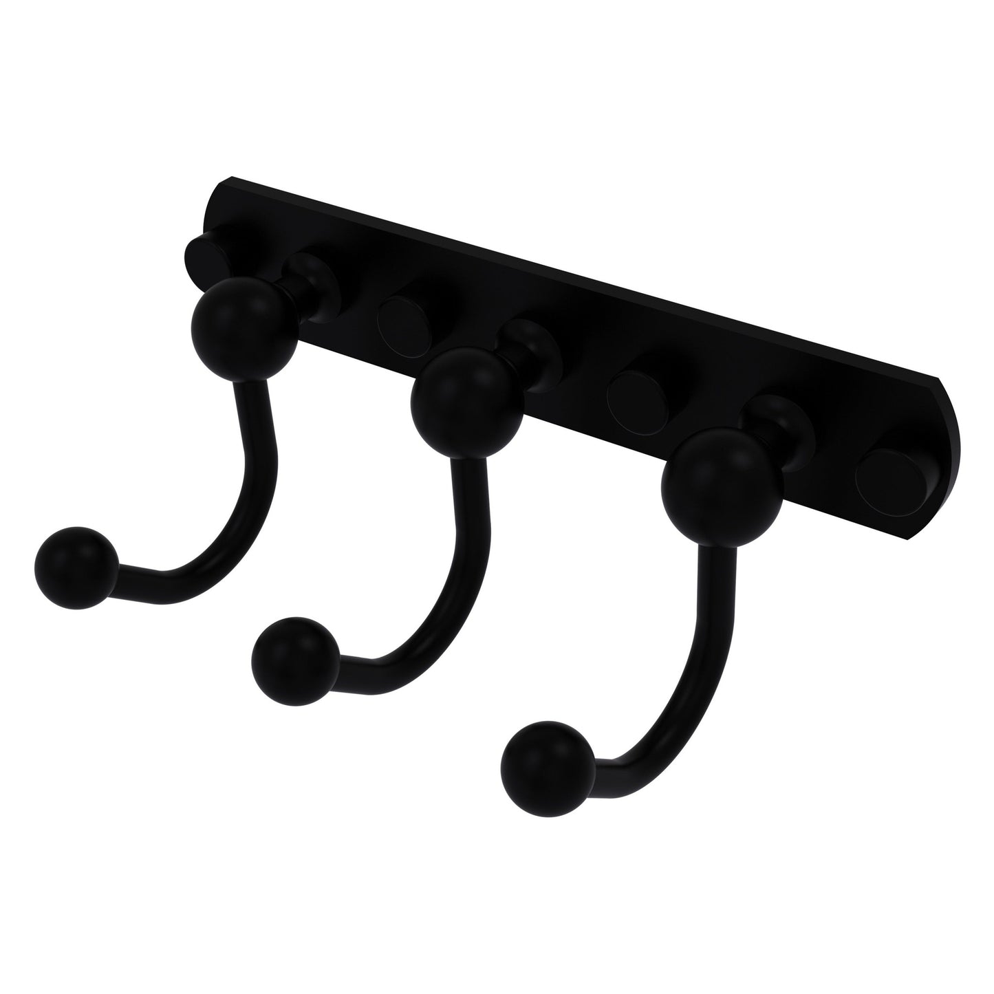 Allied Brass Prestige Skyline 8" x 4" Matte Black Solid Brass 3 Positions Multi Hook