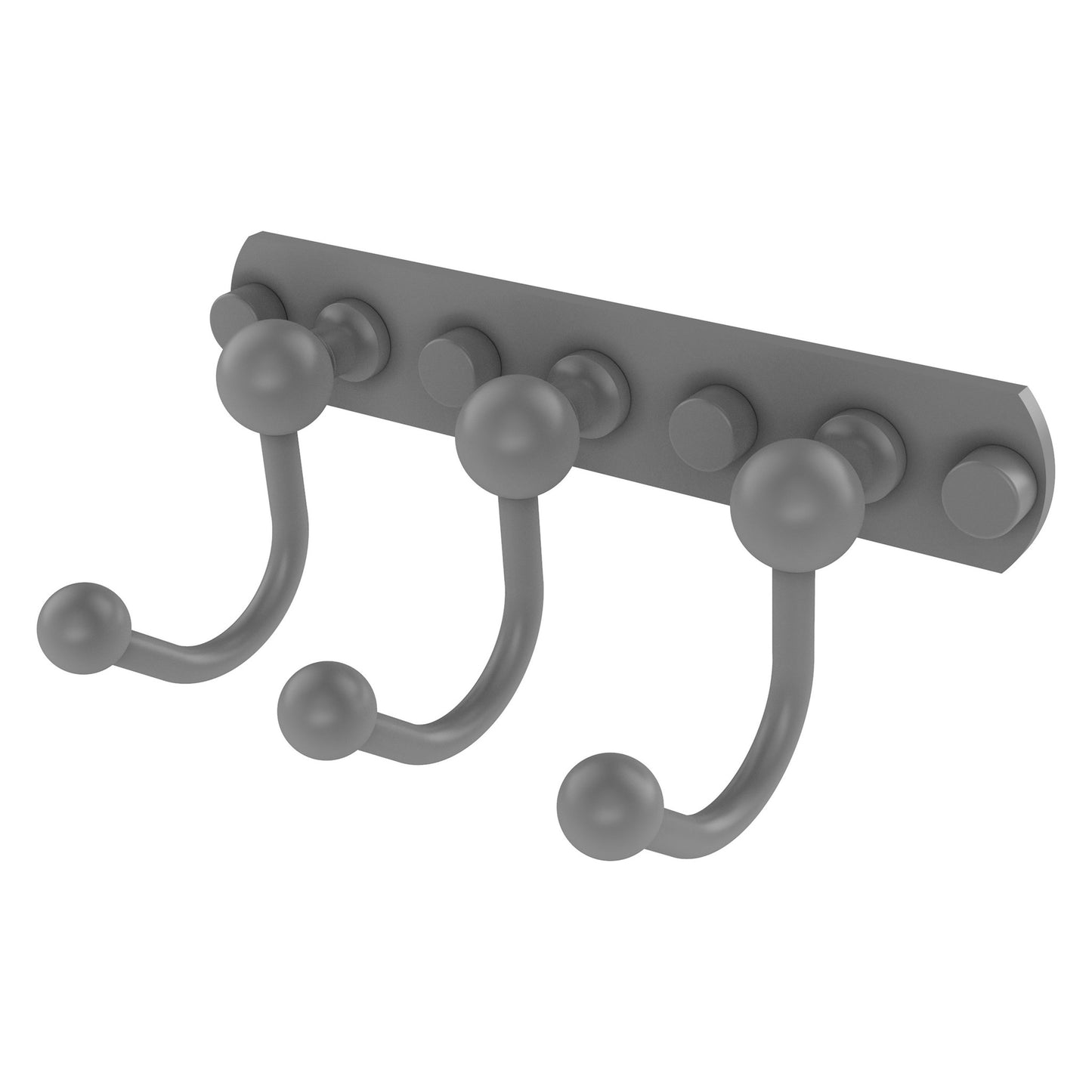 Allied Brass Prestige Skyline 8" x 4" Matte Gray Solid Brass 3 Positions Multi Hook