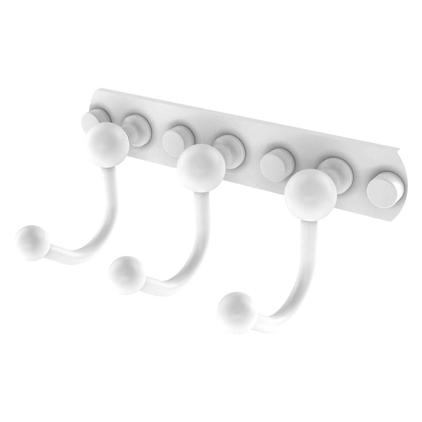 Allied Brass Prestige Skyline 8" x 4" Matte White Solid Brass 3 Positions Multi Hook