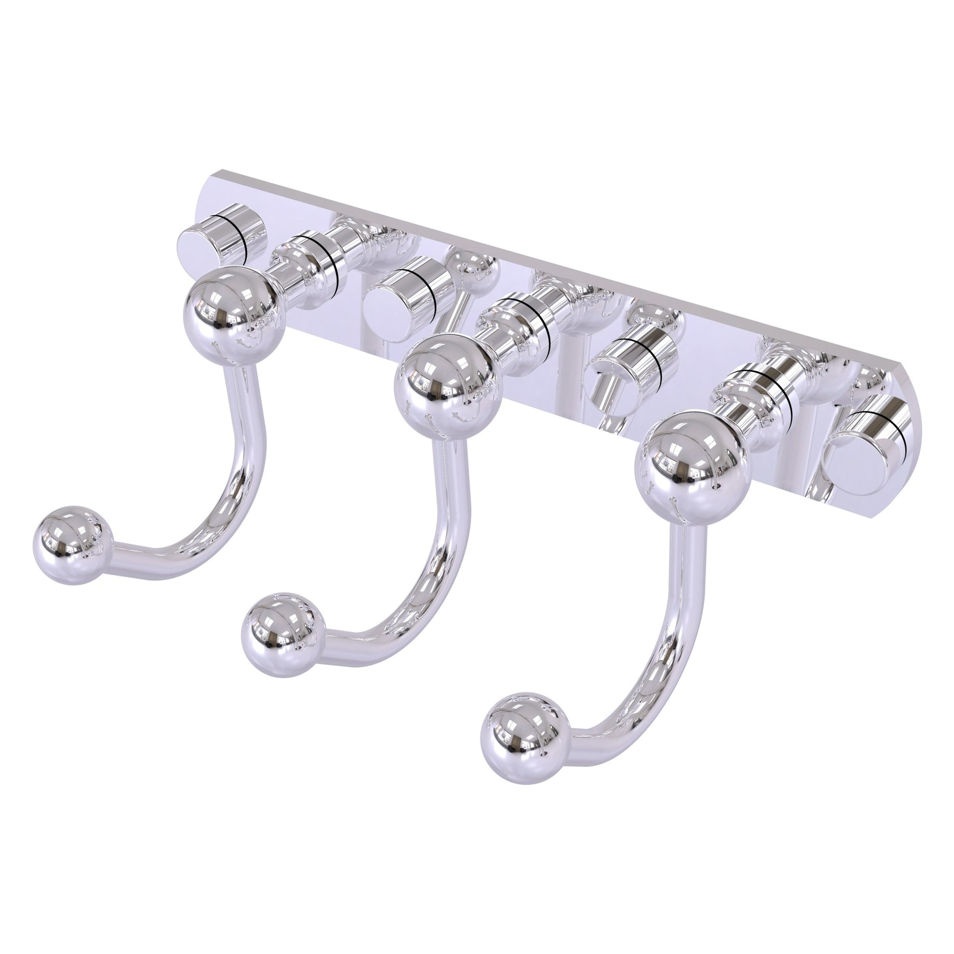 Allied Brass Prestige Skyline 8" x 4" Polished Chrome Solid Brass 3 Positions Multi Hook