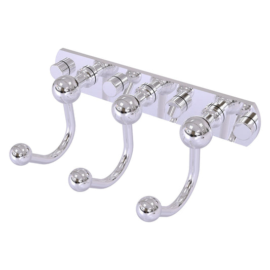 Allied Brass Prestige Skyline 8" x 4" Polished Chrome Solid Brass 3 Positions Multi Hook