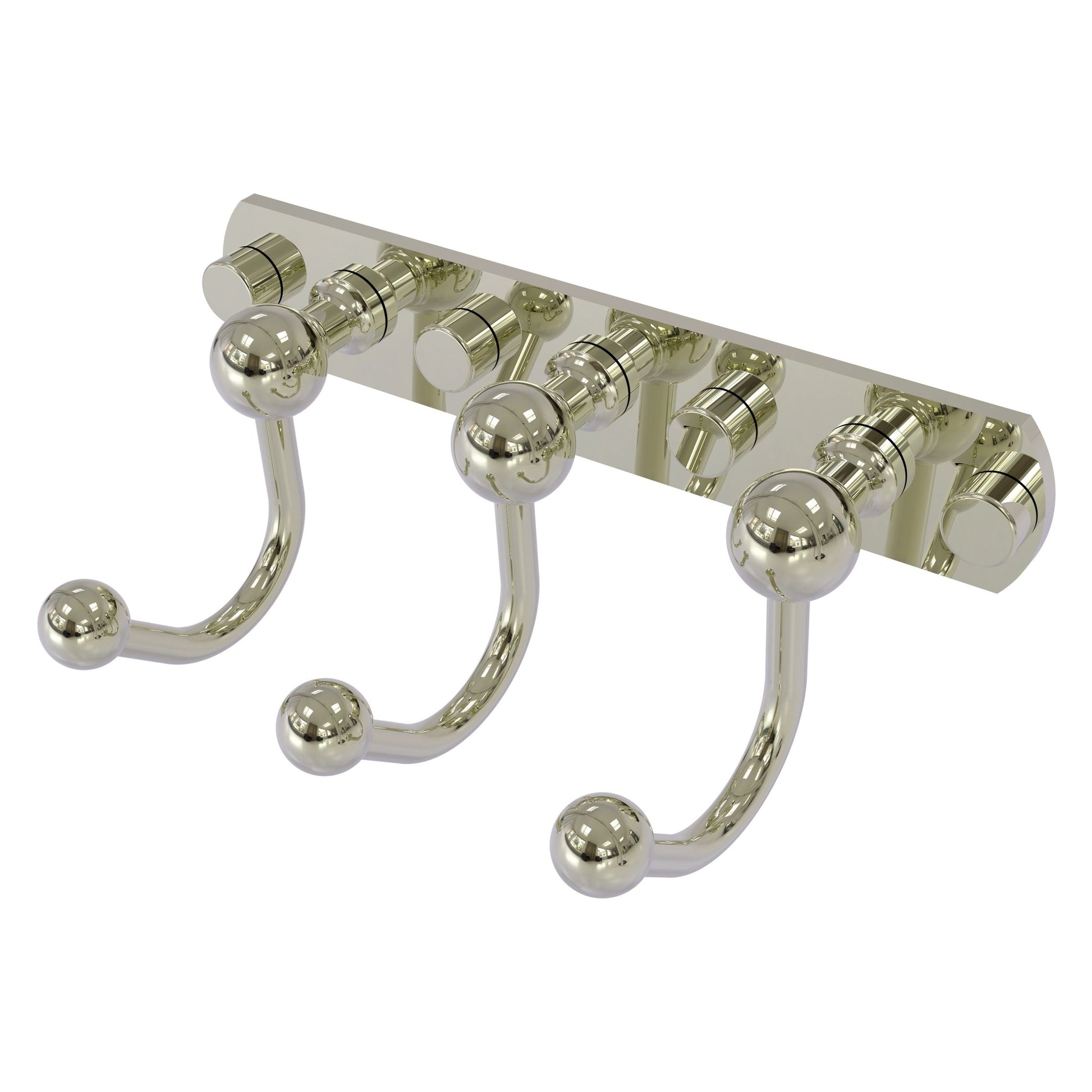 Allied Brass Prestige Skyline 8" x 4" Polished Nickel Solid Brass 3 Positions Multi Hook