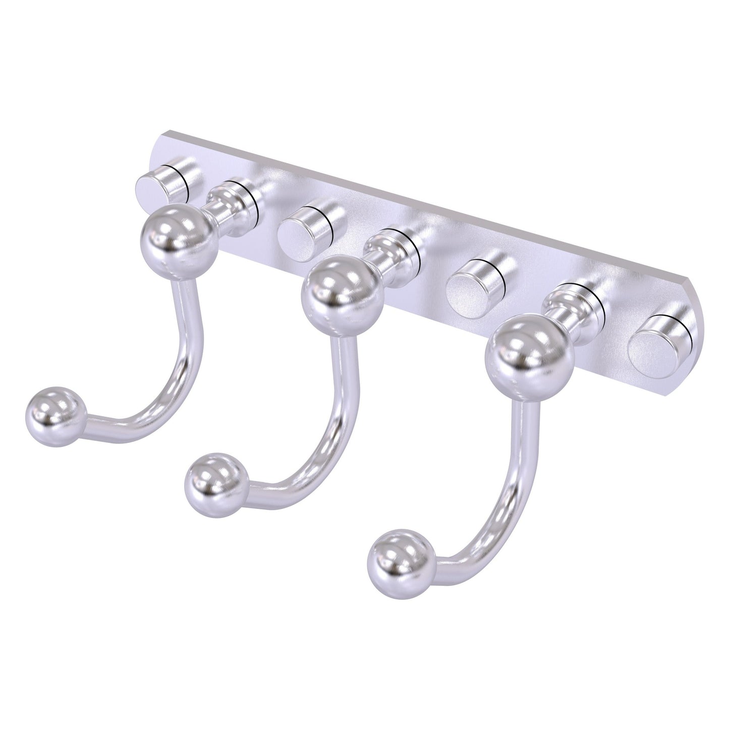 Allied Brass Prestige Skyline 8" x 4" Satin Chrome Solid Brass 3 Positions Multi Hook
