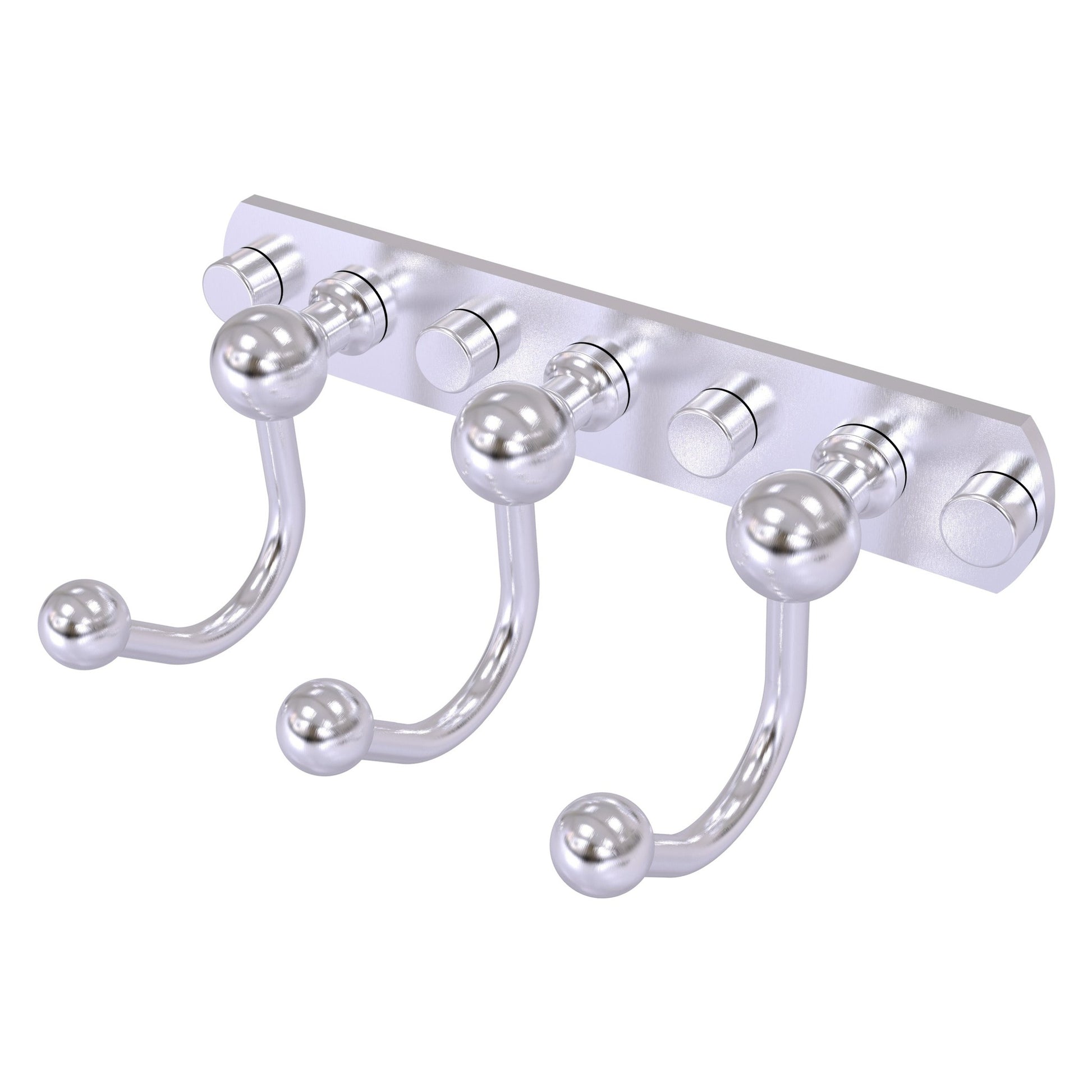 Allied Brass Prestige Skyline 8" x 4" Satin Chrome Solid Brass 3 Positions Multi Hook