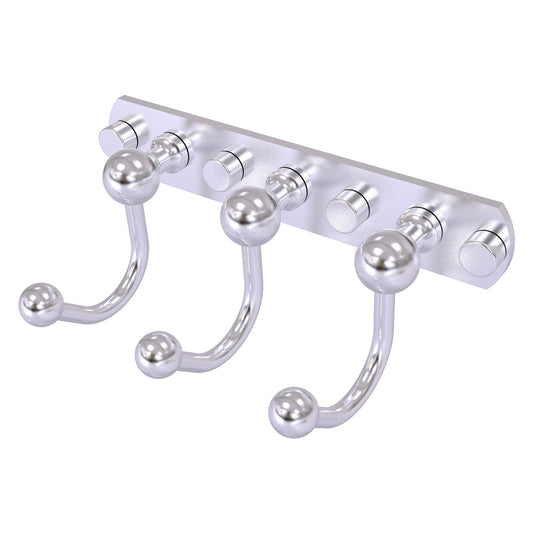 Allied Brass Prestige Skyline 8" x 4" Satin Chrome Solid Brass 3 Positions Multi Hook