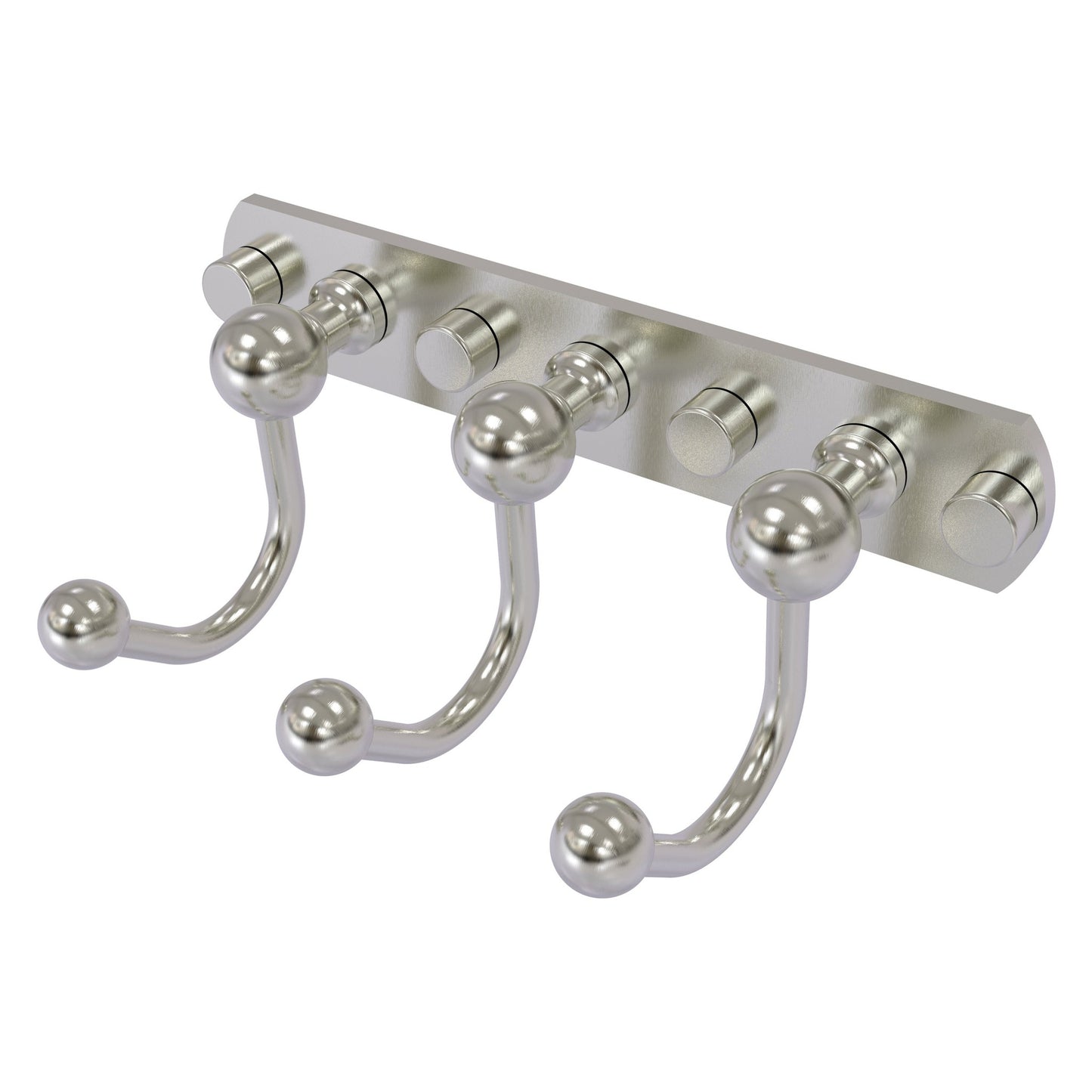 Allied Brass Prestige Skyline 8" x 4" Satin Nickel Solid Brass 3 Positions Multi Hook