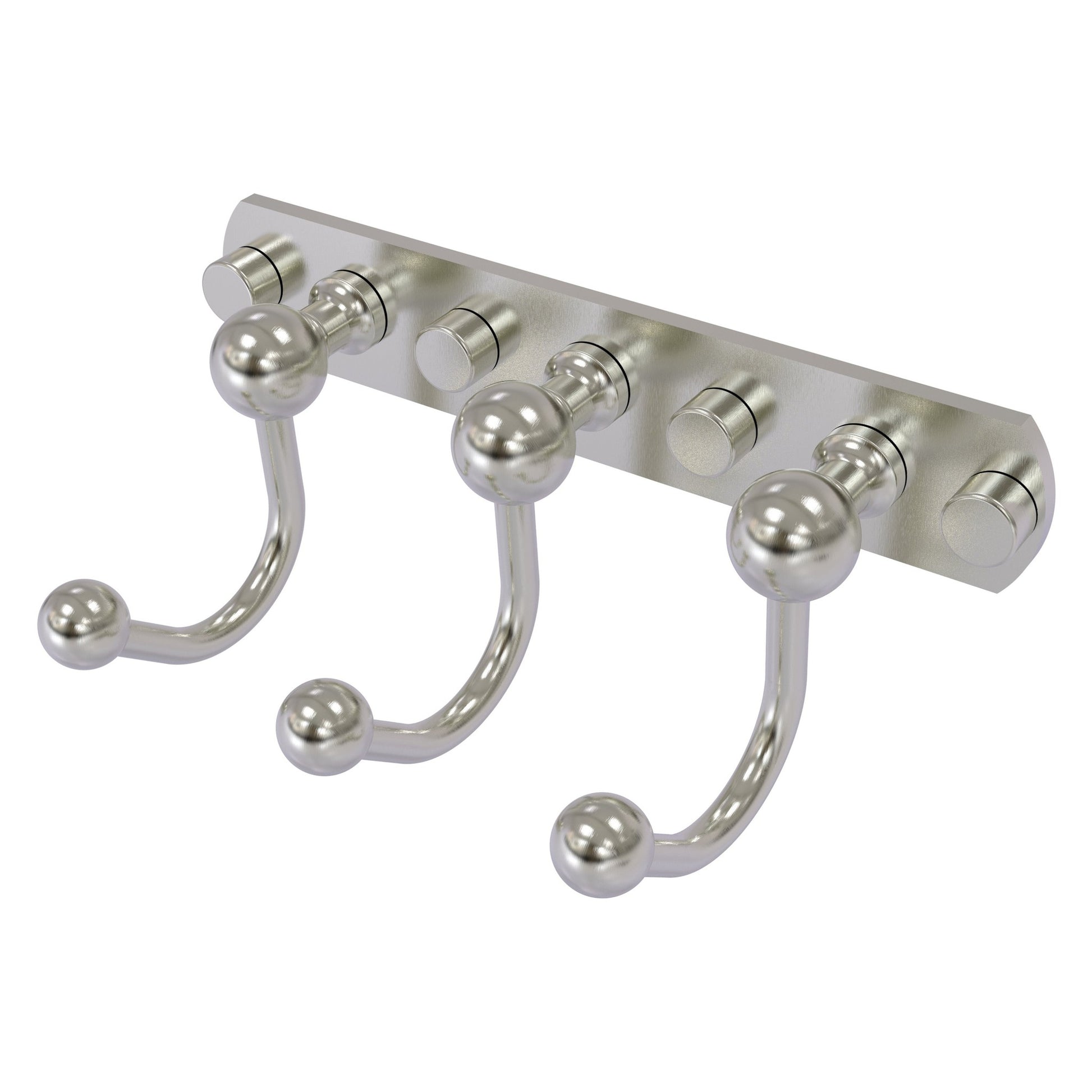 Allied Brass Prestige Skyline 8" x 4" Satin Nickel Solid Brass 3 Positions Multi Hook